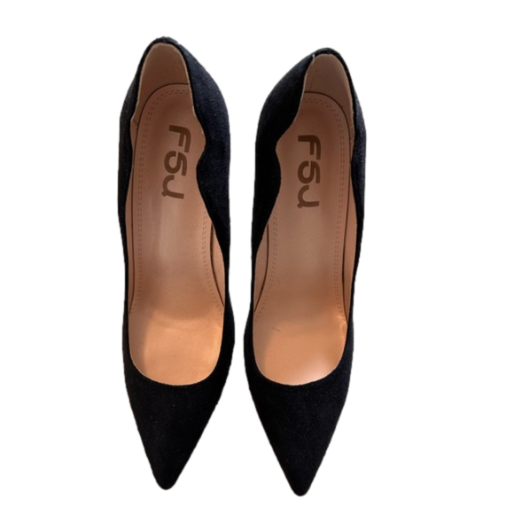 F5J Shoes - F5J Kitten Black Classic Heels